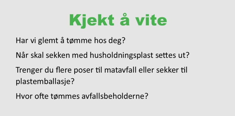 Kjekt å vite...........